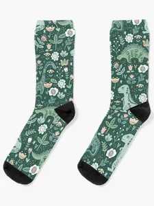 Folk Floral Dinosaur Socks