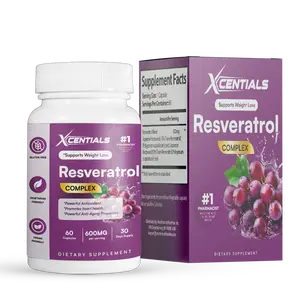 Xcentials Ultra-Pure Resveratrol 1450mg Antioxidant & Joint Support with Green Tea & Acai - Powerful Blend for Youthful Vitality - 60 Capsules - US Healthcare