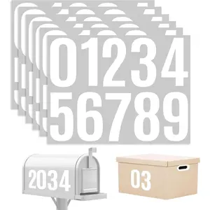 Viny Self Adhesive 6 Sheets Mailbox Numbers Stickers 60 Count 4 Inch Anti-Fading House Number  for , Business, and Residence Use