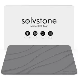 SØLVSTONE - Quick Dry Stone Bathroom Mat (Waves)