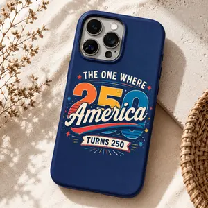 America Turns 250 iPhone Case 15 14 13 Pro Max - Retro The One Where America Turns 250 Phone Cover, 2026 Semiquincentennial Patriotic Gift