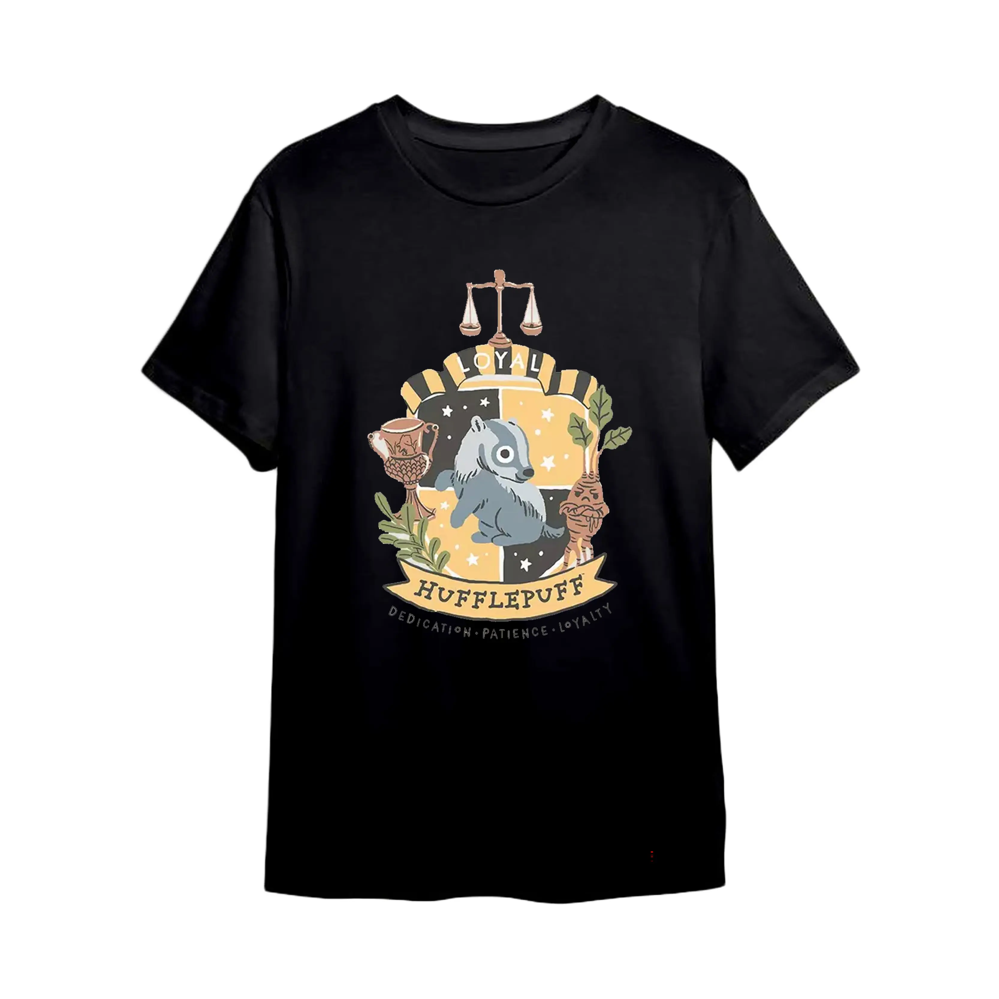 Harry Potter Hufflepuff Loyal T-Shirt Inspirational Shirt, Best Gift Idea, Gift for, Unisex Cotton Tee Casual Tshirt Collar Knit