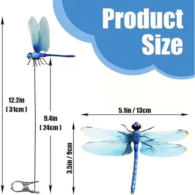 4/8/12 Pcs Dragonfly Insect Repellent Clips | 3D Realistic Dragonfly Hat Clip | Outdoor Bug Deterrent | Camping Fishing Garden Decor | Reusable & Safe | No Chemicals Needed