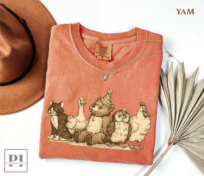 Comfort Colors Little Bear T-Shirt, Vintage 90s Cartoon Tee, Youth Kids Graphic T-Shirt, Cozy Animal Friends Tee