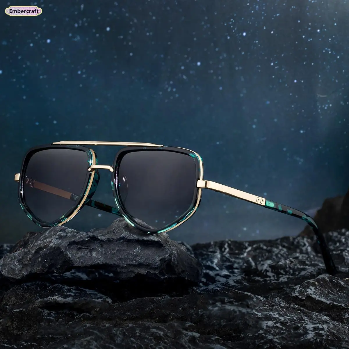 Men's Sunglasses - Classic Square Lightweight TR90 Frame, Polarized Lenses, UV400 Protection for Driving & Travel