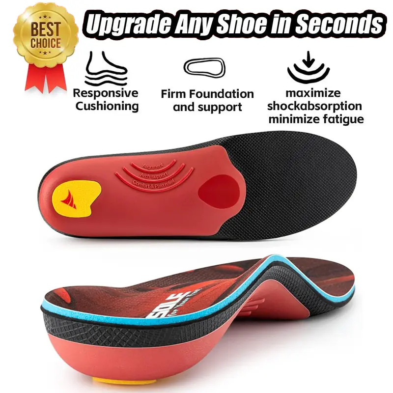 VALSOLE Sturdy Wide Fit Large Size Heavy Duty Orthotic Support Insoles & Heel Liners, Shockproof for 250+ Lbs, Ergonomic Arch Support for Plantar Fasciitis, Reduce Impact of Every Step for Work Boots, All Seasons, Plantar Fasciitis Relief, Foot Pain Relie