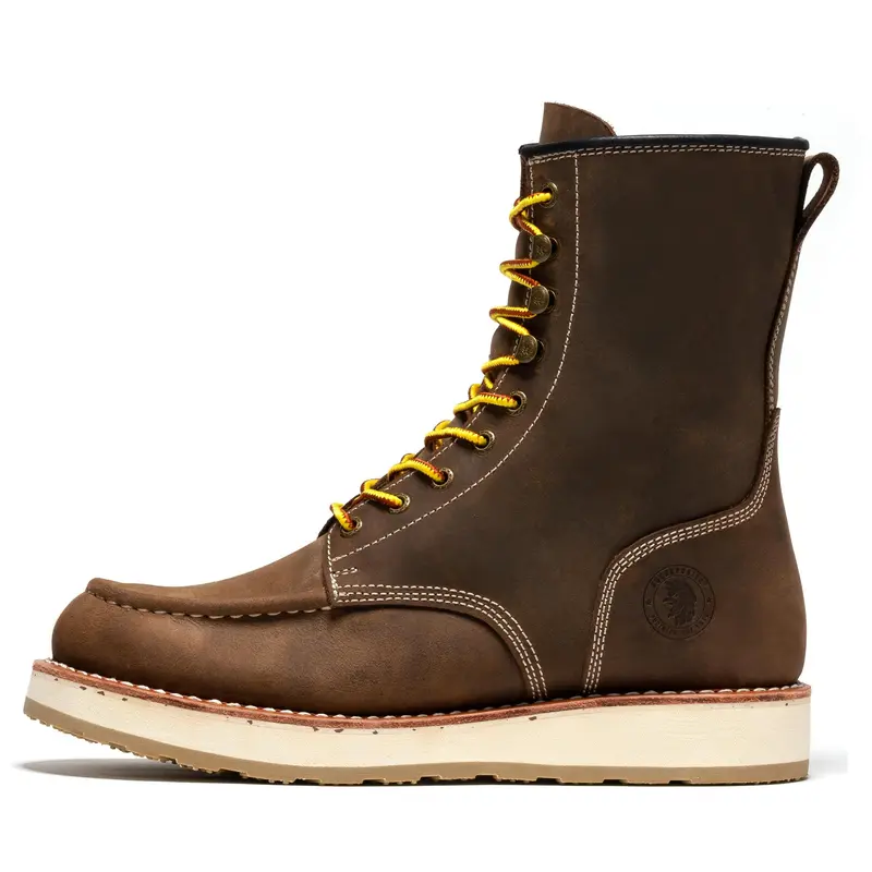 ROCKROOSTER Mantua - 8 inch Comfortable, Anti-fatigue Soft toe Rubber Outsole Work Boots for Men SAP308 Leather  Design Footwear