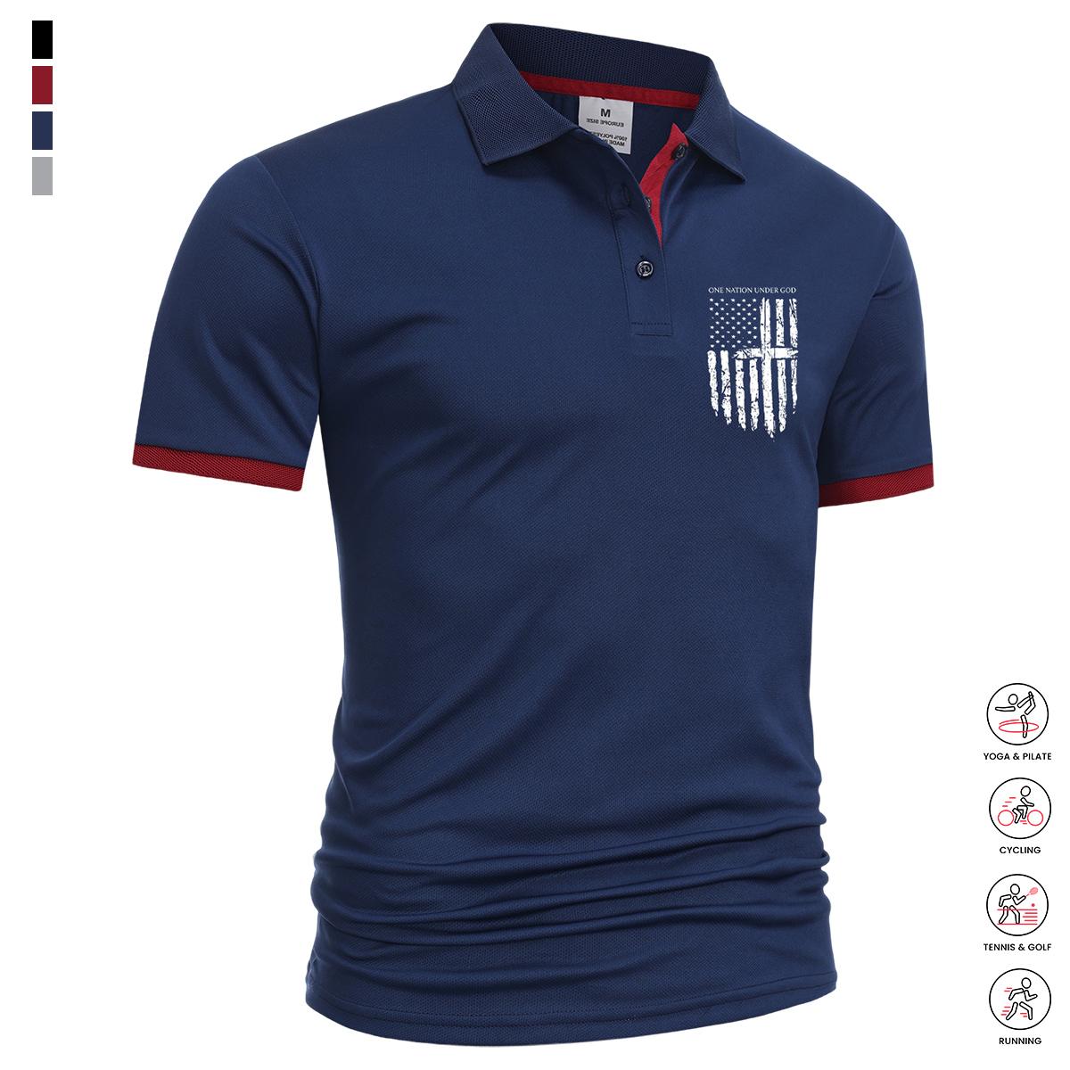 Men’s summer essential 6-pack polo shirts—simple commuter style with contrast stripe accents at the collar and cuffs; versatile short-sleeve design suitable for business meetings, friend gatherings, sports, fitness, and more.