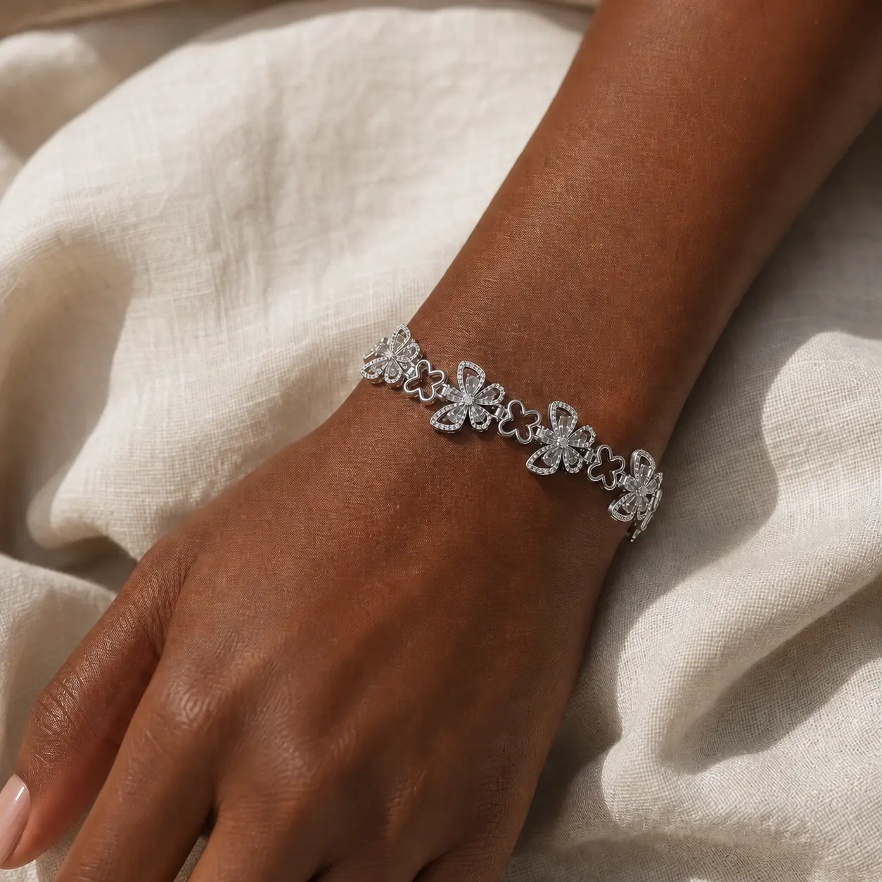 clear silver butterfly 