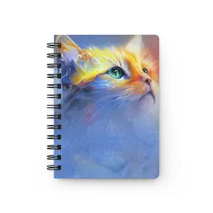 Animal Art Cat - Cat-Inspired Spiral Bound Journal, Cute Cat Gifts, Pet Lovers Notebook, Journaling, Stationery for Cat Lovers, Art Journal