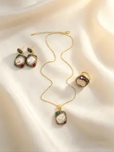 Women's Baroque 3-Piece Jewelry Set, Elegant Design, Charming Accessory Collection