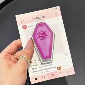 Polly Pocket MagSafe Phone Grip, Horror Aesthetic Magnetic Phone Holder, Kawaii Scary Fan Gift , Kindle Accessories sticky Baby mount Library Card Flower-Shaped Multi-Functional Stand Universal Car