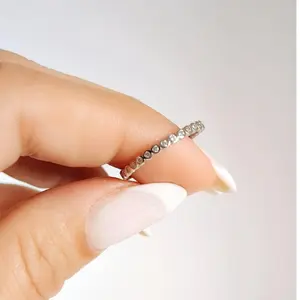 Thin Eternity Sterling Silver Ring