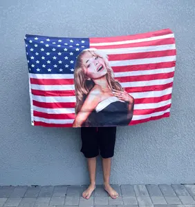 Sabrinaaa Carpenter USA Flag- Concert American Flag Tiktok Meme Gift For Fan Music Fan Art Home Decor