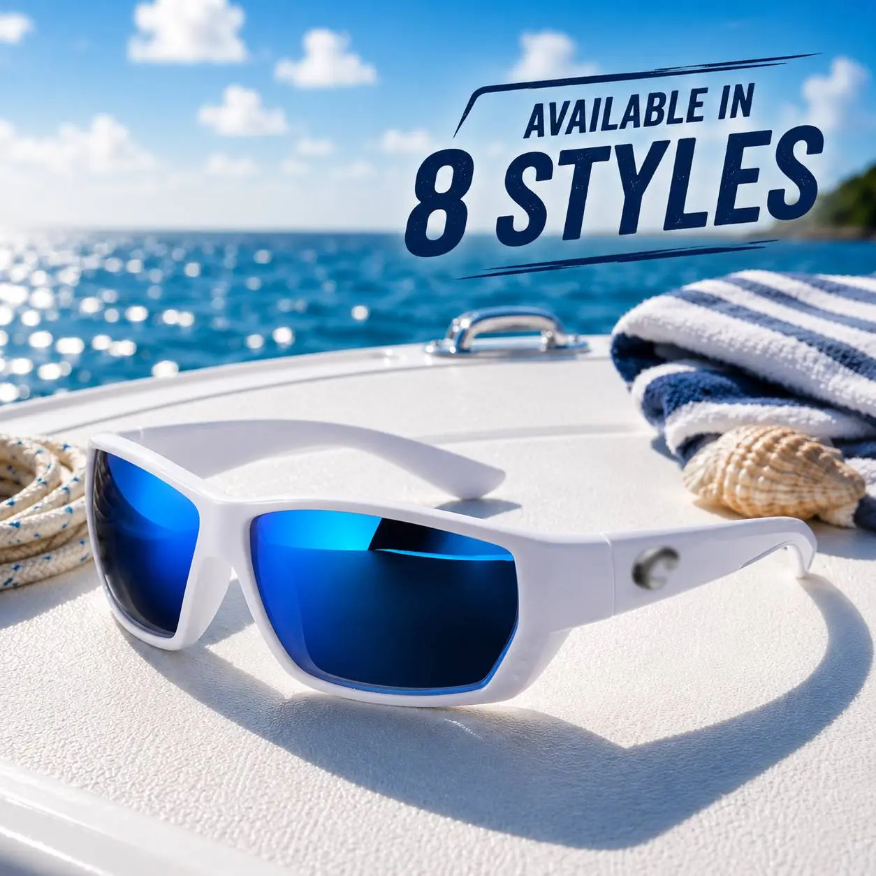 Costa Del Mar Fantail 580G Polarized Sunglasses for Men, UV Protection Fishing Sunglasses for Boating & Beach