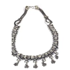 Tribal Collection 16 Inch Fish Charms Statement Choker Necklace with Hook and Eye Clasp