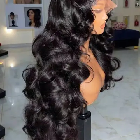 [HOT SALE] 13X4 13x6 Lace Front Wigs Human Hair 180 Density HD Swiss Lace Body Wave Wig Frontal Human Hair Wigs Pre Plucked Natural Hairline No Shedding No Tangling Glueless wigs for Women Black Wig