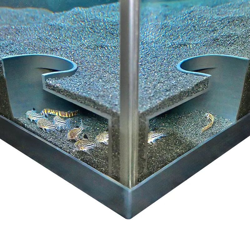 Aquarium Underground Two Hole Corner Cave | Viewing Fish & Shrimp Tunnel | Fish Tank Undergravel Hide Decor Decoration Hideout Perfect For Corydora Catfish, Kuhli Loach, Pleco, Betta Fish