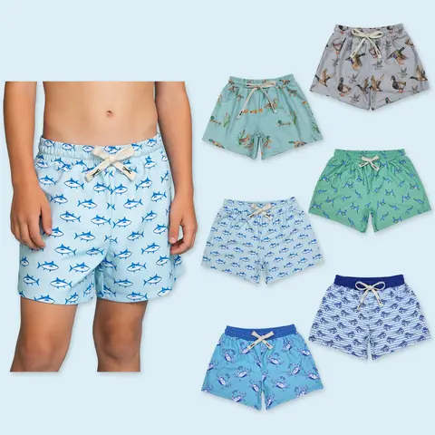 Boys' Summer Swim Trunks (3-6m to 6-7yrs) - Breathable, True-Size Swimsuit Bathing Suit for Outdoor Sports & Outdoor Activities