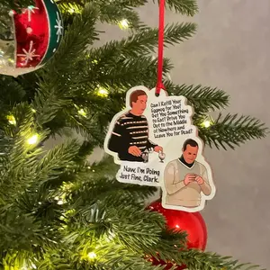 Christmas Vacation acrylic/wood Ornament Clark Griswold & Cousin Eddie, Movie Quote