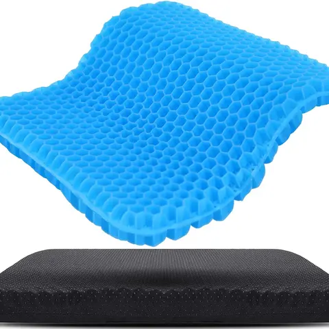 Silicone Gel Seat Cushion with Nonslip Base - 18x17x1.5in, Tailbone & Sciatica Pain Relief, All-Seasons Use for Office Desk & Car Seats
