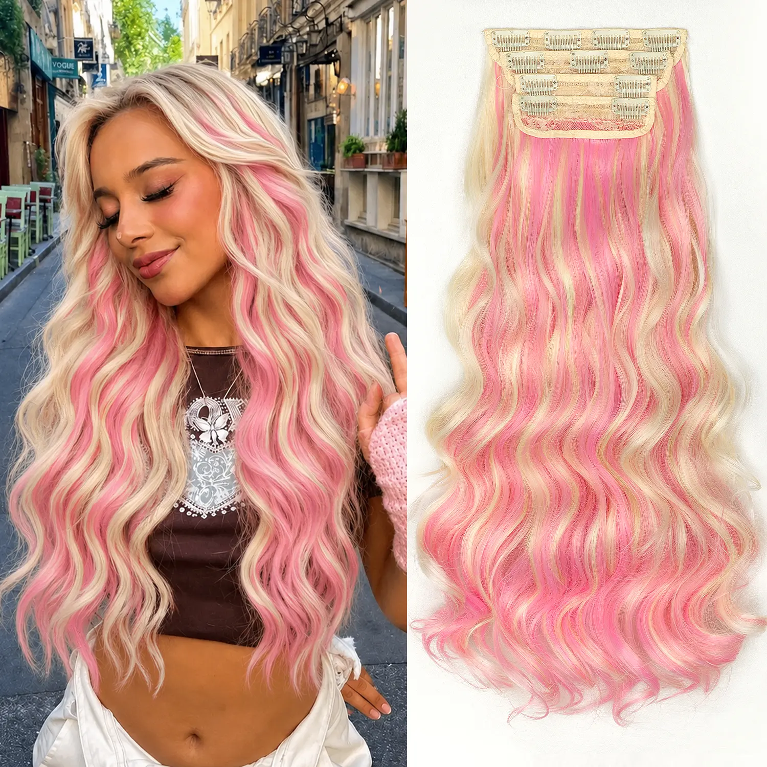 Blonde with Pink