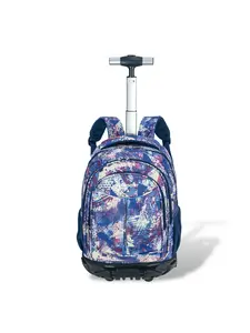 Large Capacity Rolling Backpack with Wheels, Travel Laptop Bag, Fashionable School Business Trip Bag, Durable and Stylish