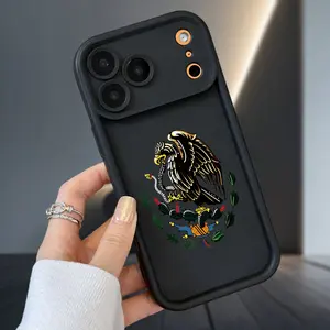 Mexican Eagle Pride Soft Case Compatible with iPhone 17 Air 16 16e 15 14 13 12 11 Pro Max Plus X XS Pattern Camera Lens Protective Durable Cover Gift for