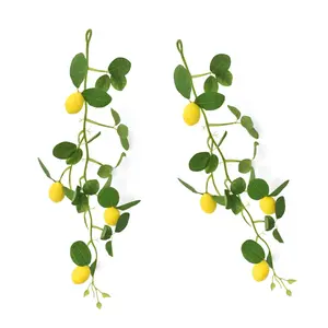 Pack Of 2 Faux Lemon Branches Realistic Yellow Fruit For Vase Arrangements