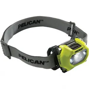 Pelican White LED Hands-Free Flashlight, 155 Lumens, Yellow Polycarbonate Body, 3 AAA Alkaline Batteries Included (027650-0103-245)