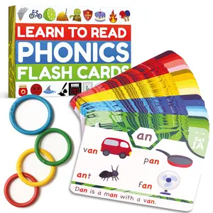 Phonics Flashcards Elementary Toy for 1-6 Year Old Boys and Girls