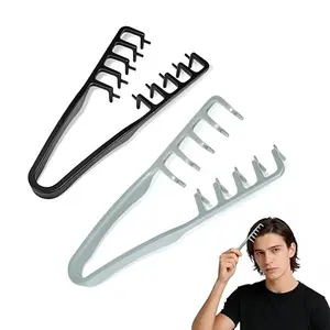 Textured Comb, Wide Tooth Styling Brush, Voluminous Texture Hairbrush Set, Men's Hairstyling Tool, Abs Plastic, Voluminous Hair Styler