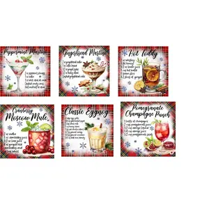 Christmas Drink Coasters for neighbor friend teacher