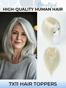 7x11 Women's Hairpiece, Real Human Hair, 360° Full Coverage, Natural Scalp Effect, Elegant Straight Hairstyle, Perfect for Daily Use