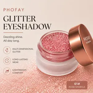 PHOFAY Mashed Potatoes Glitter Eyeshadow - 8 Versatile Shades, Iridescent Finish, 15HR Fade-Resistant, Silky-Blendable, Long-Lasting Wear, 5g per Jar, Shimmer. Cosmetic,Chrome Shimmer Eyeshadow Palette,makeup forever,diamond makeup,beginner-friendly item