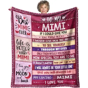 Mimi Blanket Gift for Mothers Day from Granddaughter Mimi Gift from Grandson - to My Mimis Blanket for Sofa Bed - Birthday for Mimis from Grandkids 50''x60''