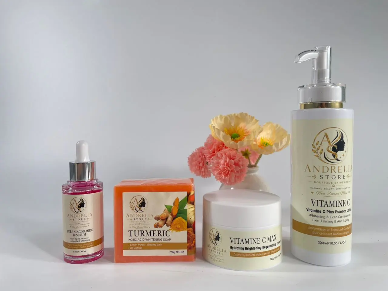 Andrelia Daily Body Care Collection – Body Lotion, Body Cream, Body Serum & Cleansing Bar (4-Piece Set)