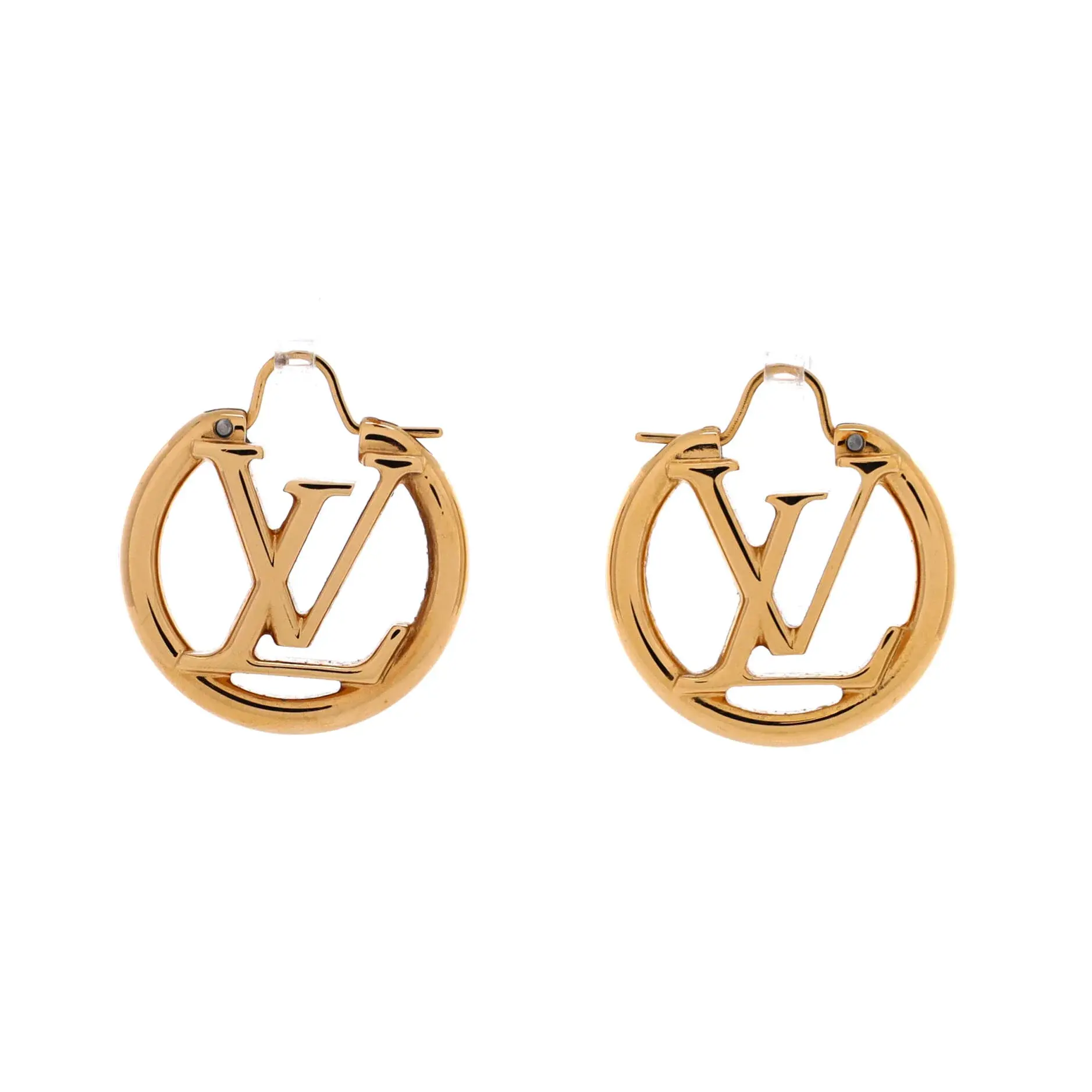 Pre-owned Louis Vuitton Louise Hoop Earrings Metal PM by Rebag