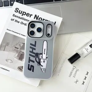 S-STIHLs Chainsaw Cellphone Case For iPhone 17 16 15 14 13 12 11 Pro Max Air Plus Large-aperture Jelly Double-layer Frosted phone Case Luxury Fashion