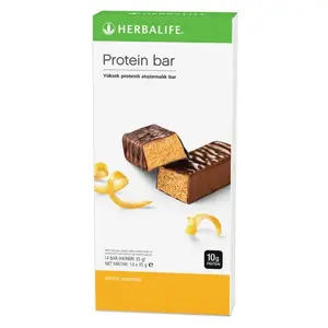 Herbalife Protein Bar Deluxe Citrus Lemon 14 Bars per Box 10g Protein Chewy Chocolate Snack for Active Lifestyle