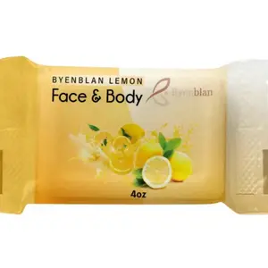 Byenblan lemon Face & Body Soap Citrus Glow 4oz - Scented Daily Cleanser for Skin Brightening Soap Nourishing