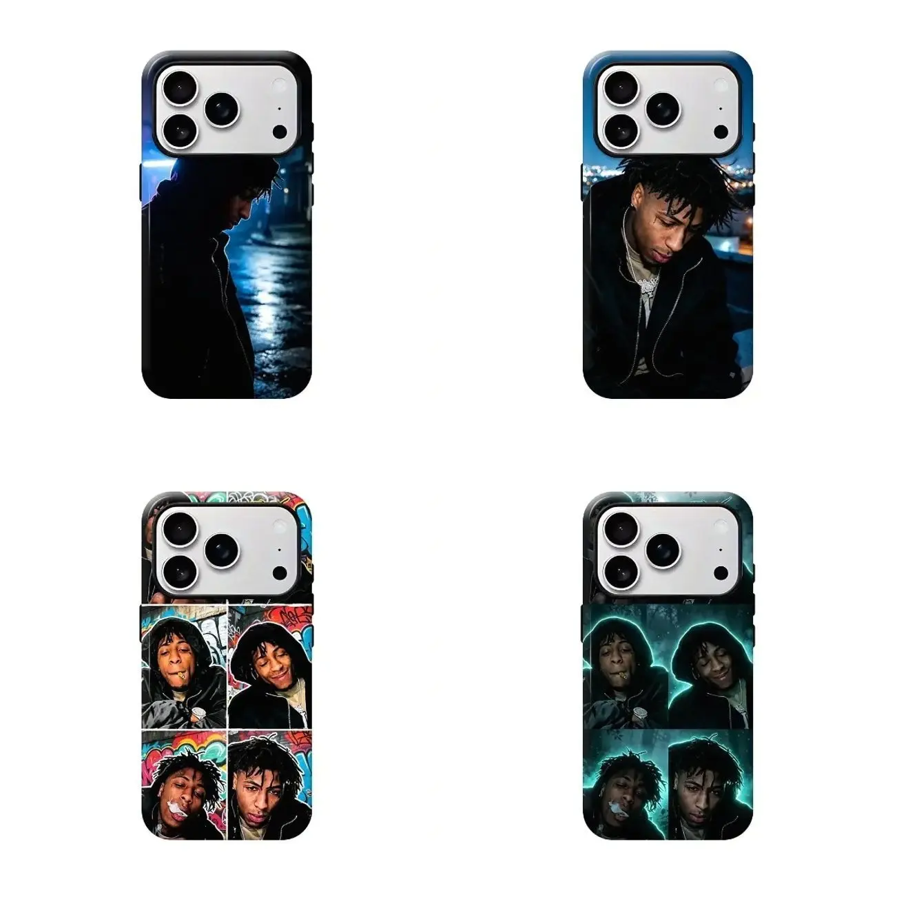Y0ungB0y Rapper Collage Phone Case for iPhone Samsung – Shockproof TPU Protective Cover, Music Fan Gift