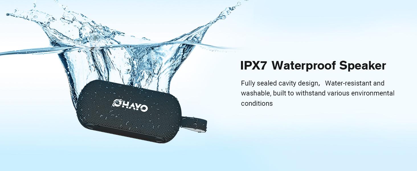 OHAYO 40W Wireless Portable Bluetooth Speaker with Lights, IPX7 Waterproof, Stereo Loud Sound, RGB Lights,TWS Pairing, AUX&TF-Card in, for Home/Party/Travel/Outdoor/Beach