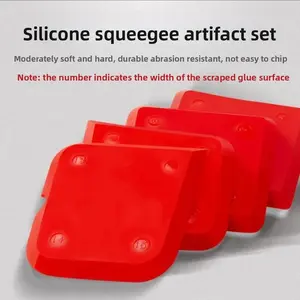 4-Pack A four-piece squeegee set for applying adhesive, including a multi-functional squeegee for glass glue trimming, structural adhesive, and silicone squeegee blades.