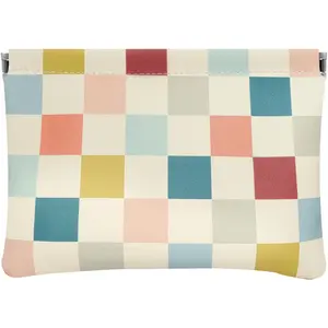 Colorful Checkered PU Leather Makeup Pouch Set for Women Cute Check  Small Make Up Bag for Purse  Initial Plaid Makeup  Bags Pouches for Purse Travel Toiletry Bag