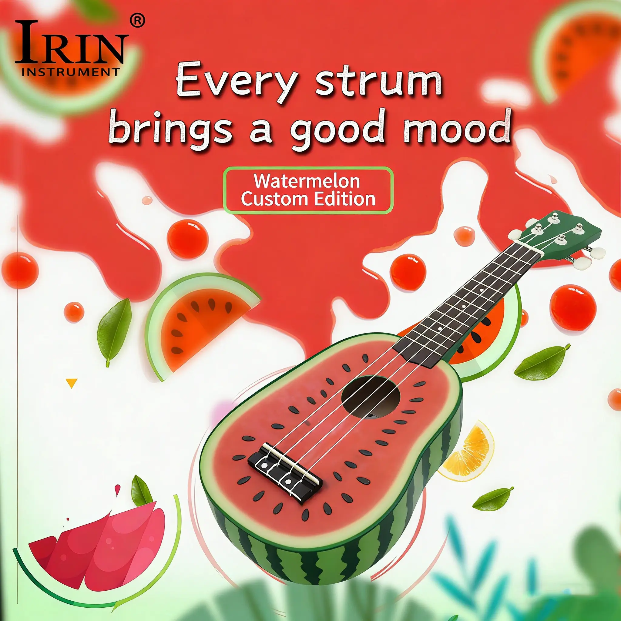 Irin 21-Inch Watermelon Ukulele Toy for Kids, Unique Small Toy to Stimulate Curiosity, Perfect Gift for Children