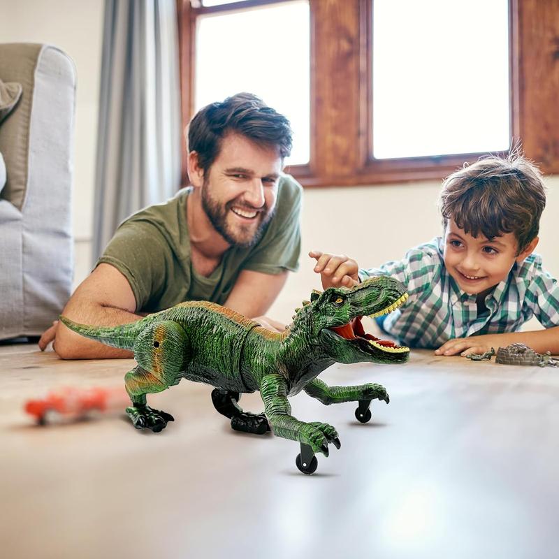 Remote Control Dinosaur for Boys 4-7, Robot Dinosaur Toys for Kids 5-7, rc Dinosaur with Realistic Legs & Spray Stream,Remote Dinosaur Toys for Kids3 4 5 6 7 Year Old boy Birthday Gift (Green)