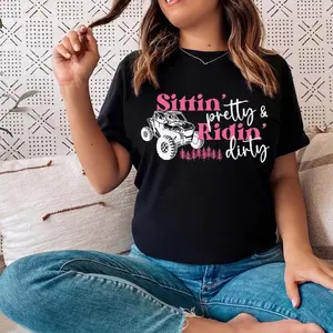 Sittin Pretty Ridin Dirty shirt, side by side tshirt, mudding shirt, riding dirty tee, offroad ATV UTV SXS shirt, country girl riding shirt