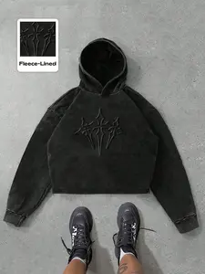 Men's Autumn Winter Embroidered Cross Snowflake Print Fitted Hoodie, Tops, Long Sleeve, Sweatshirts, Fashion Streetwear, Casual Sportswear, Outdoor Gym Dance Hip Hop Rap