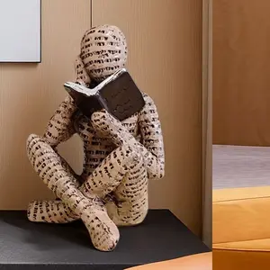 Modern abstract reading portrait - Unique resin home decoration Statue, perfect holiday gift for bedroom, desk, office and all-season home decoration for reading women, desktop bookcase resin ornaments